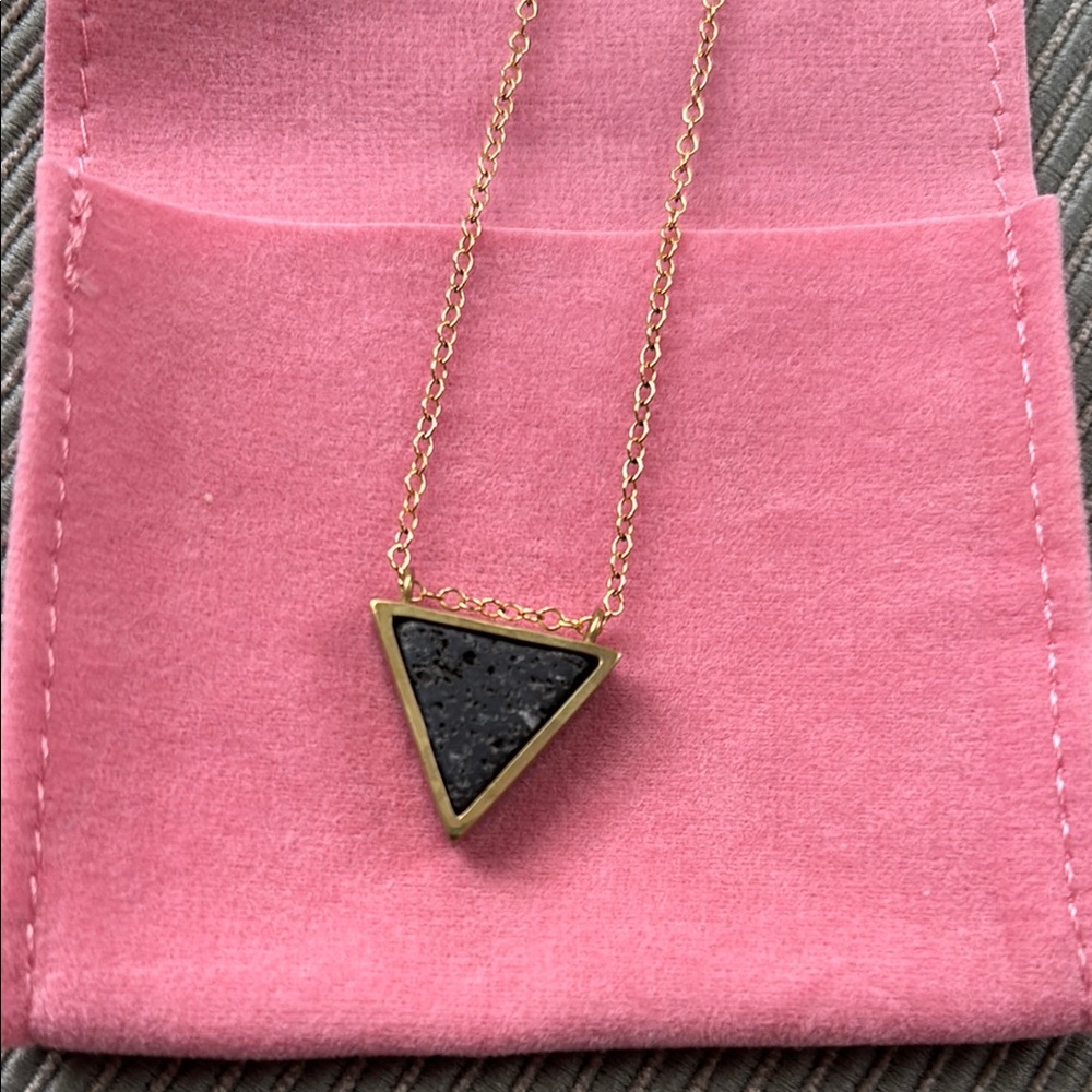Brass Triangle Diffuser Necklace